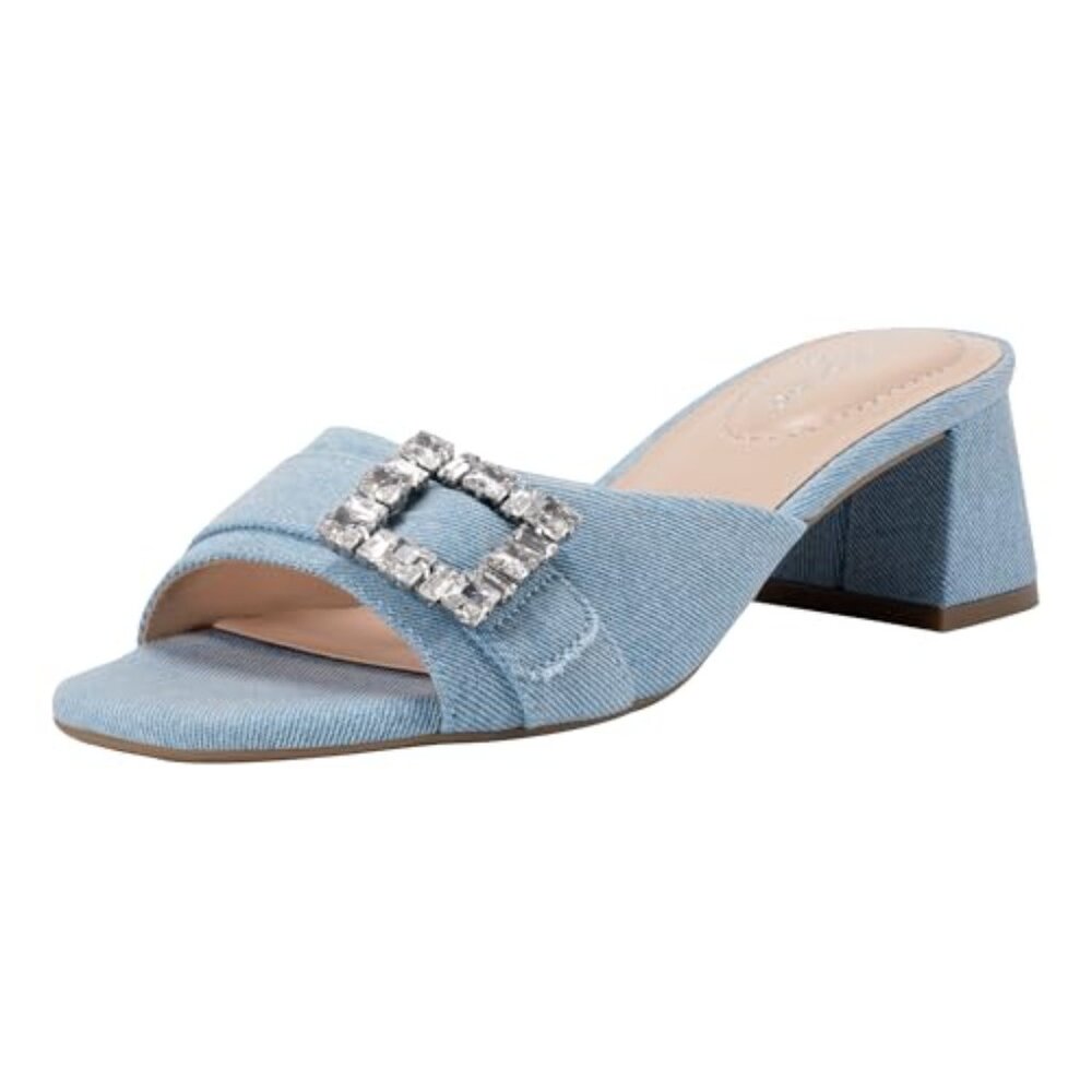 Bandolino Women's LORYCE Heeled Sandal Light Blue Denim 450
